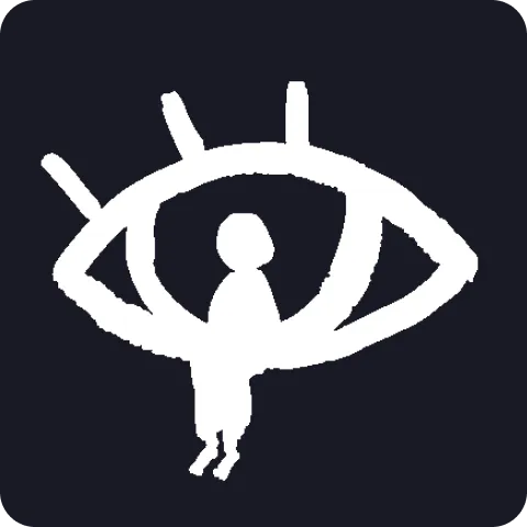 child silhouette inside an eye